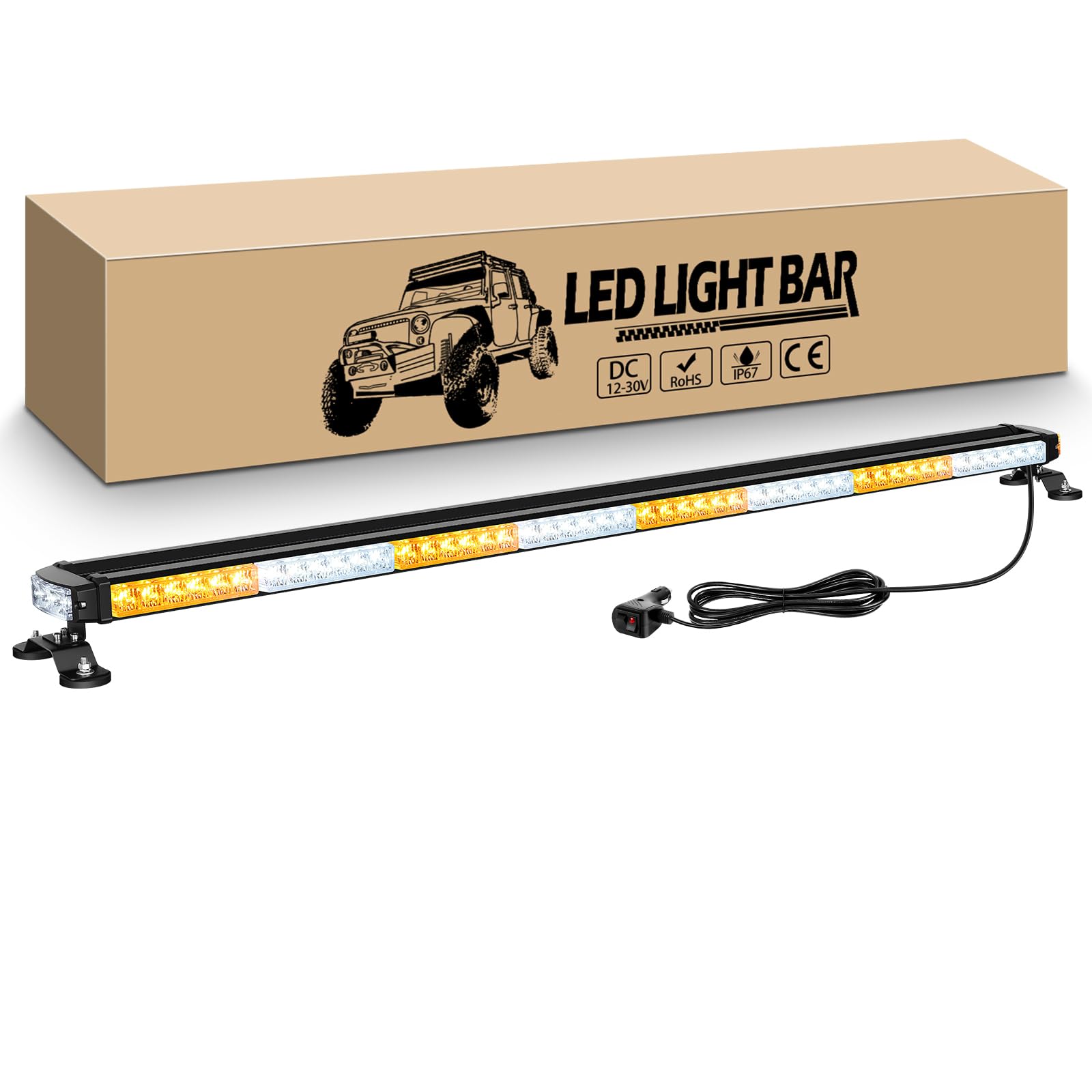 RIGIDON Barre Lumineuse Clignotante Stroboscopique à LED, 49" 125 cm 102LED