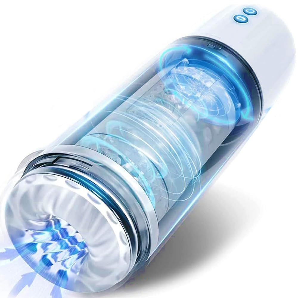 Masturvatore per Uomo 5 Forte Telescopica & Rotante Sex Toys, Mano Libera Masturbatore Vibratore per Sexytoysys Uomo Masturbtore per Pene Automatico Vero 3D Canale Impermeabile Adatto