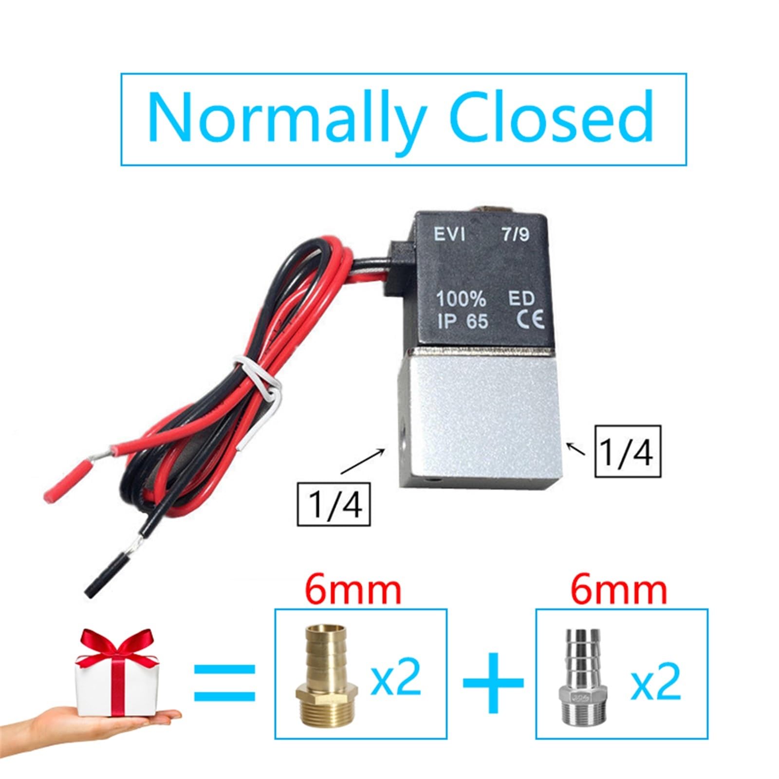 Kompressorventil, normalerweise geschlossen, pneumatische Aluminium-Magnetventile, DC 12 V, 24, AC 110, 220, Spannung 2 Wege, 1 Stück(6mm,AC 220V)