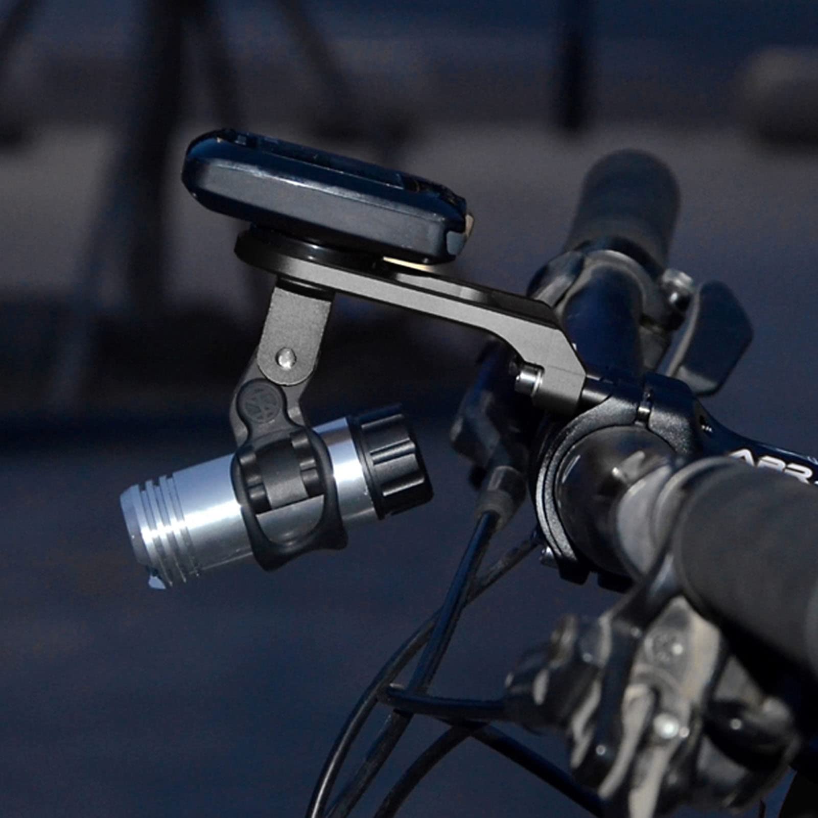 Przedłużacz roweru, uchwyt rowerowy na komputer rowerowy ze stopu aluminium rower rozsuwany uchwyt (czarny)