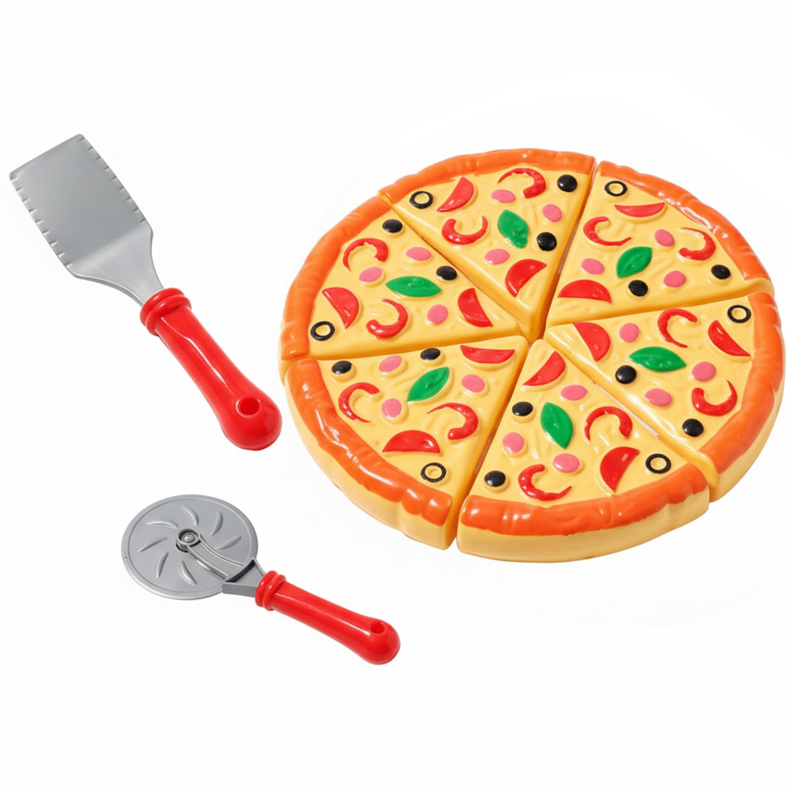 Ensemble de Jeu de Pizza réaliste, Jouet Pizza avec Cutter pour Enfants, Jeu interactif Cuisine pour Cuisine Imaginative et motricité Fine