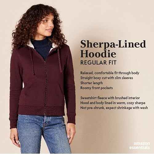 Miniatura 2 de Tienda Essentials - Sudadera con capucha y cremallera completa con forro de sherpa para mujer (Disponible en talla grande)