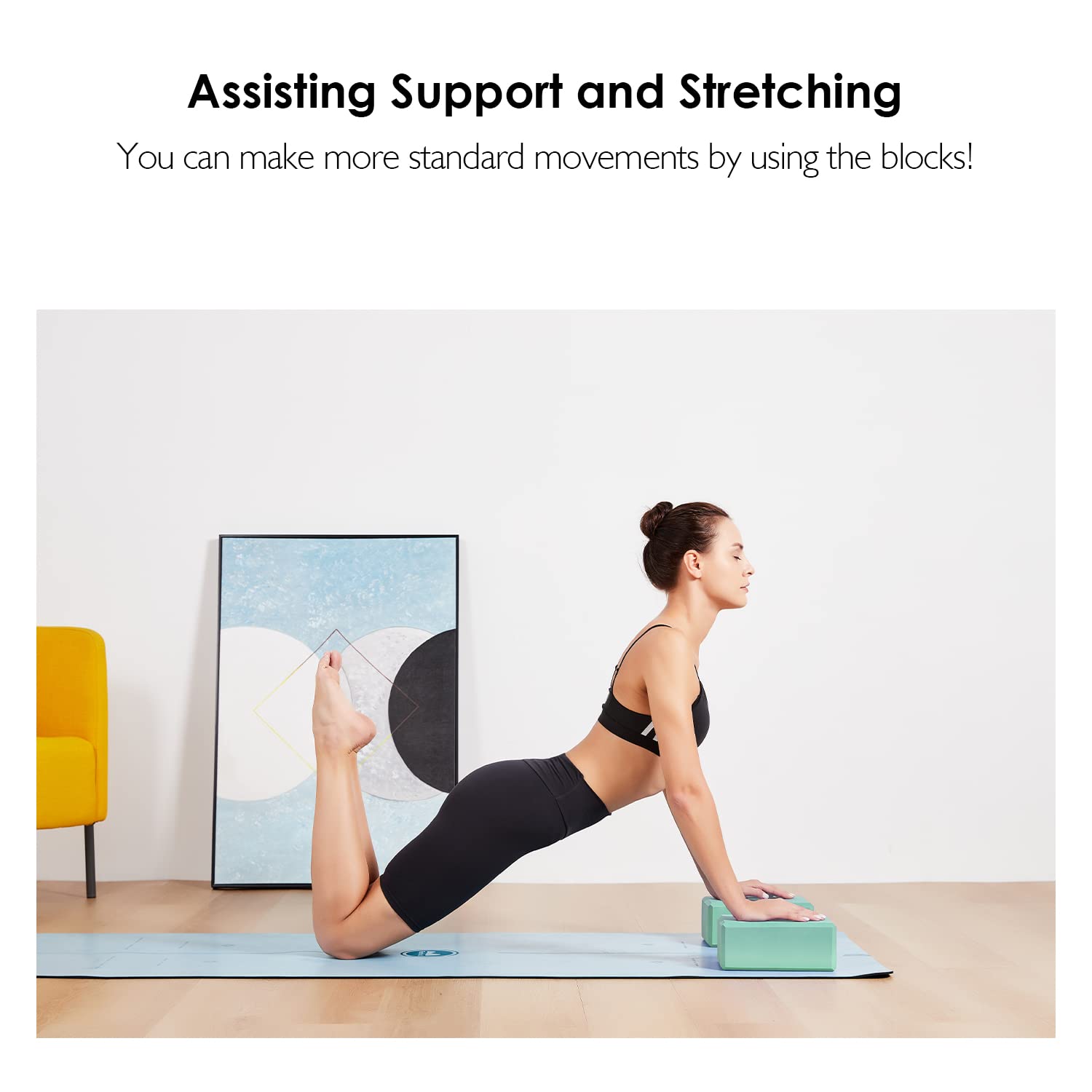 Mattoncino Yoga REEHUT In Schiuma EVA - Supporto Posturale Per Allenamento, Meditazione E Stretching - Foto 5