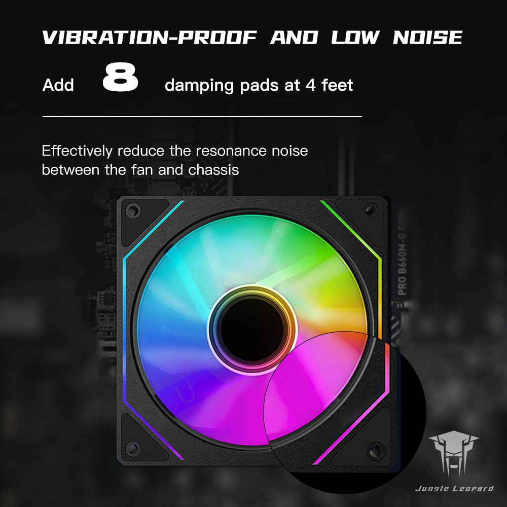 Prism4 Pro X3 120mm ARGB Reverse Case Fans,Infinity Mirror RGB Light Effect 5V 3PIN Motherboard Light Sync 800~1800RPM PWM PC Fan Suitable for Computer Case(Triple Pack Black)