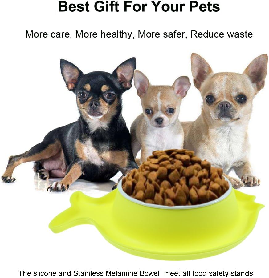 Fish Design -Pet Food Water Bowls,Silincone for Small Dogs Cats