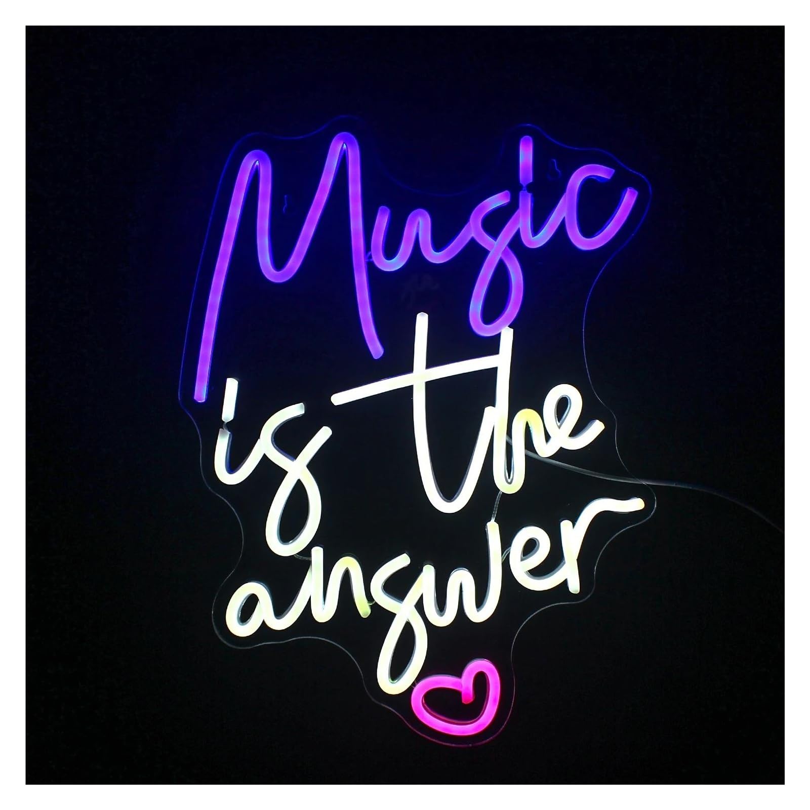 LEMST Signs Lamp Music is The Answer Neon Signs USB Powered, Lettera Neon Lights Suitable for Wall Decor Dimmable Night Lights 32cmx42cm(A)