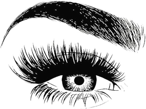 BooDecal Adhesivo de pared de pestañas de vinilo para cejas, salón de belleza, póster de arte de maquillaje para el hogar, dormitorio, murales de 22