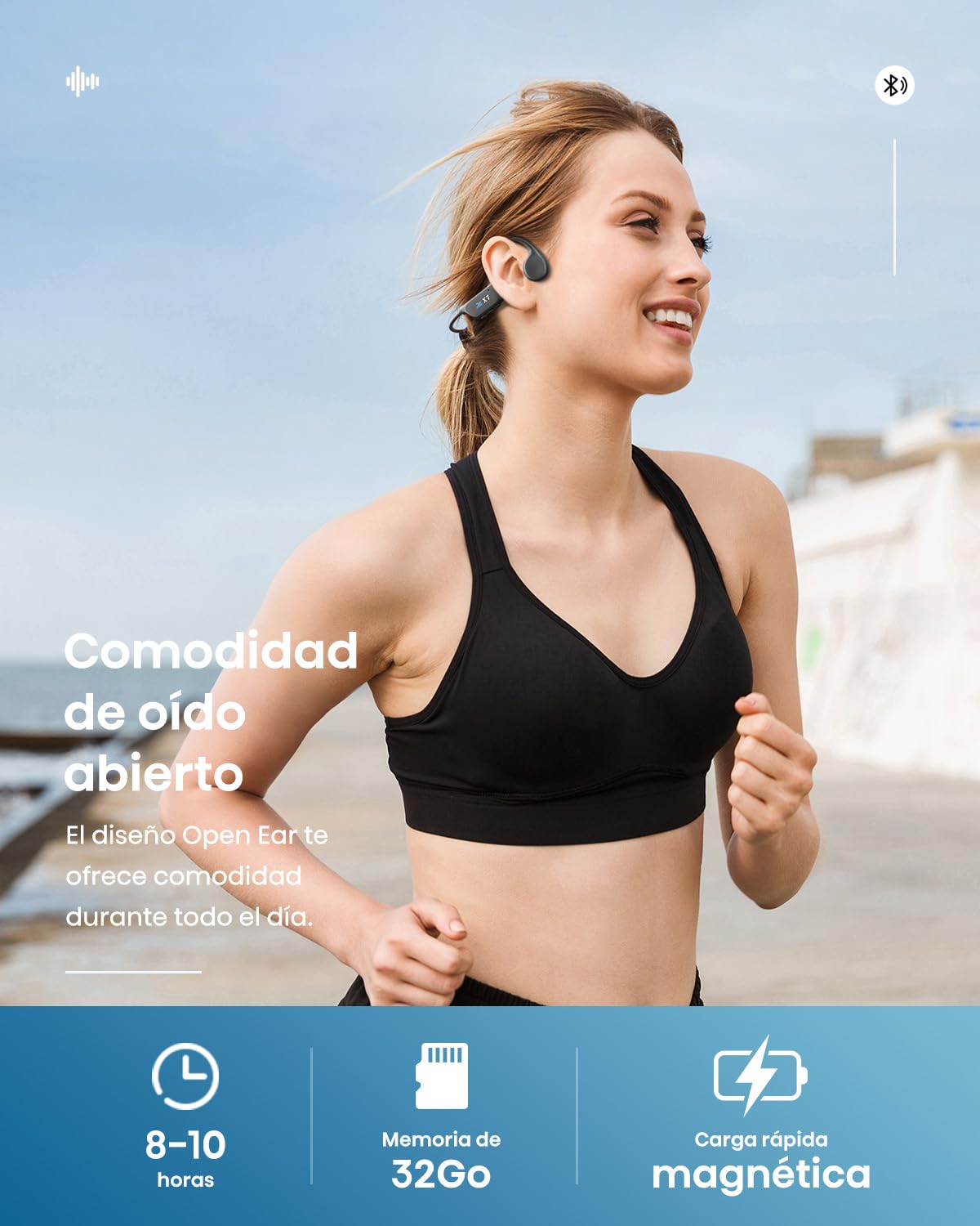 Cuffie acquatiche per nuoto, cuffie a conduzione ossea Bluetooth 6.0, auricolari aperti con lettore MP3 integrato, memoria da 32 GB, cuffie wireless sportive per corsa