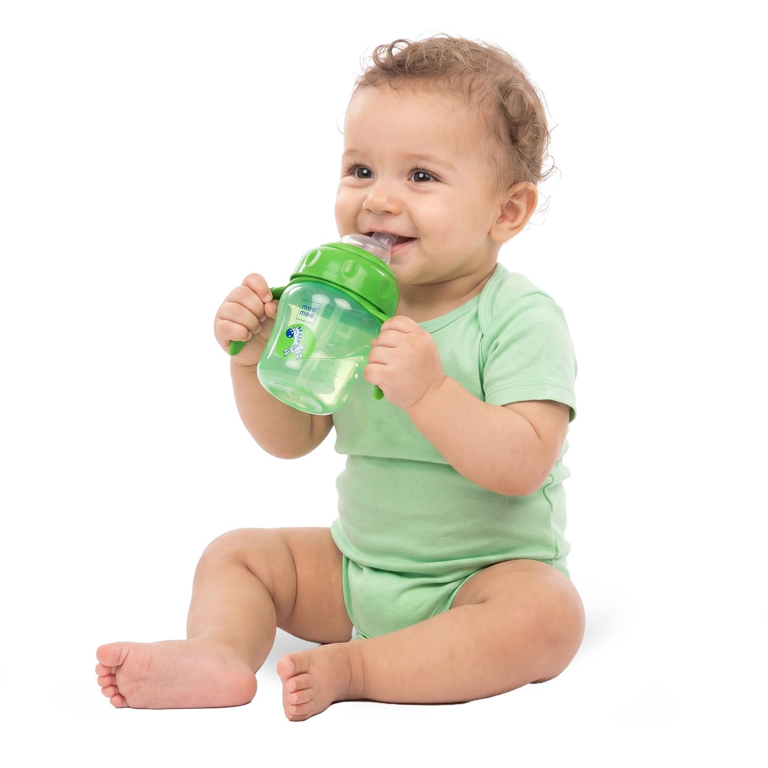 Mee Mee Trainer Sippy Cup | Soft Spout, Leakproof Sipper for Toddlers | Dual Handle for Easy Grip | Non -Toxic, Lightweight & BPA Free, Green (150 Ml)