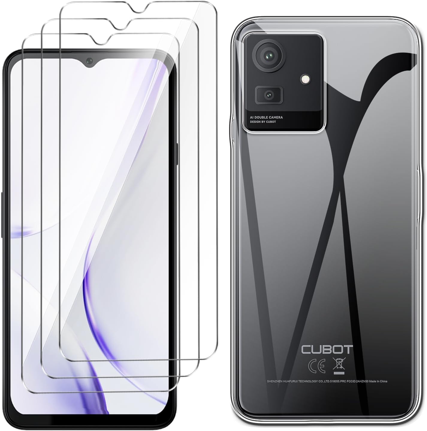WXPPJ [3 Pezzi Vetro Temperato per Cubot Note 50 (6.56