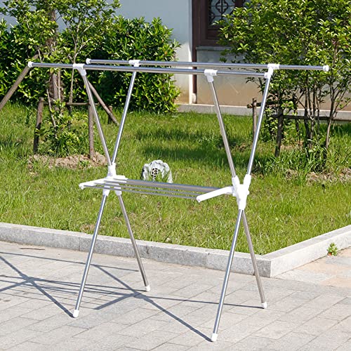 Séchoir à linge en acier inoxydable robuste avec longueur réglable pour vêtements