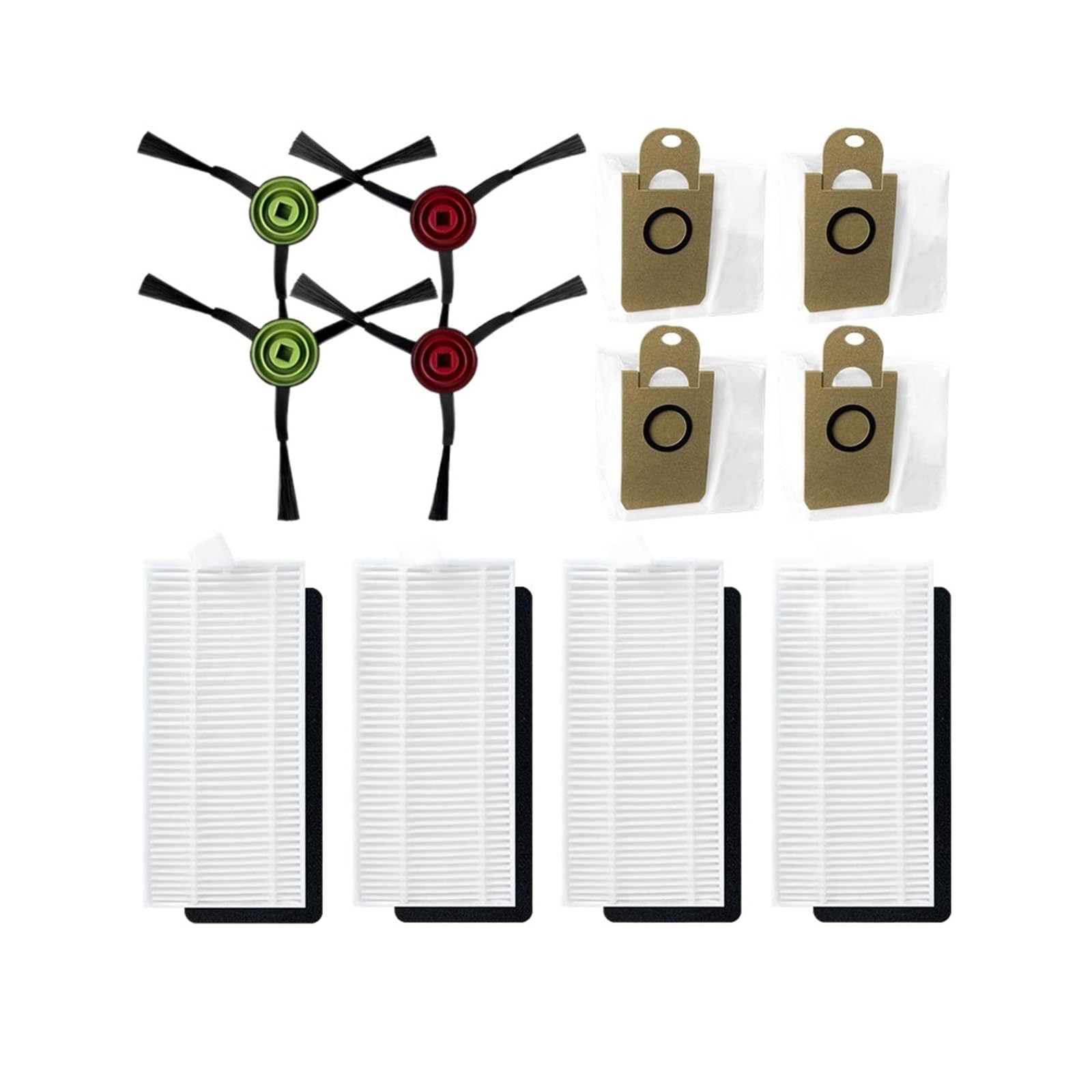 Kit De Repuestos Para Robot Aspirador Aonus I8 - Cepillos, Filtros, Paños De Fregona (6 Unidades De Cada)