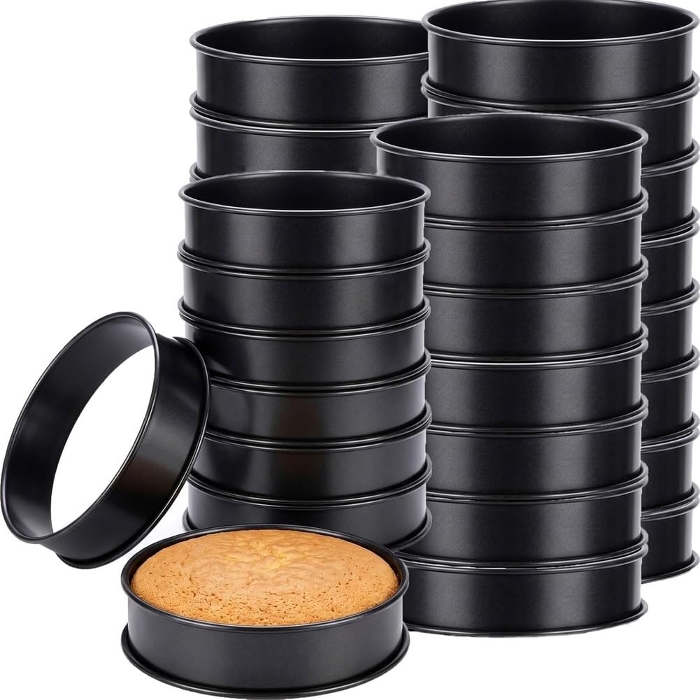 Aundhegrtt 24Pc English Muffin Ring Crumpet Rings Nonstick 3.15 Inch + 4 Inch Stainless Steel Double Rolled Tart Rings for Baking