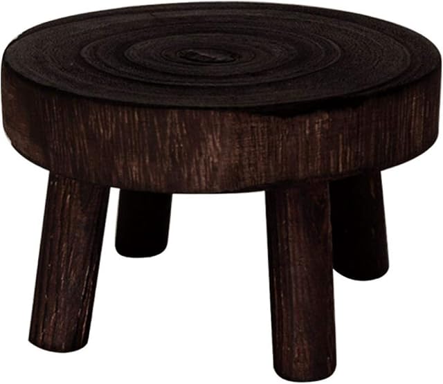 Mini Wooden Stool Display Stand Wooden Plant Stand Vintage Wood Grain Plant Holder for Flower Pots Plant Pot Riser Stand Decorative for Indoor Outdoor Home Patio