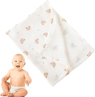 Muslinfilt – bomull sommar swaddle | hudvänlig unisex mottagande swaddle wrap, andningsbar badhandduk för barn pojkar flickor