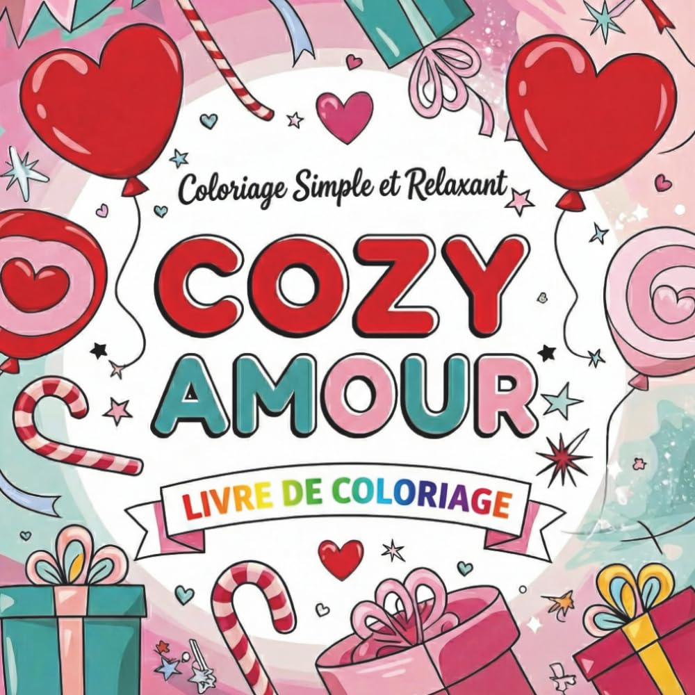 livre de coloriage cozy amour: 50 Dessins Amour Très Simples – Coloriage Relaxant Adultes & Enfants, Cœurs, Formes Tendres & Anti-Stress Cosy