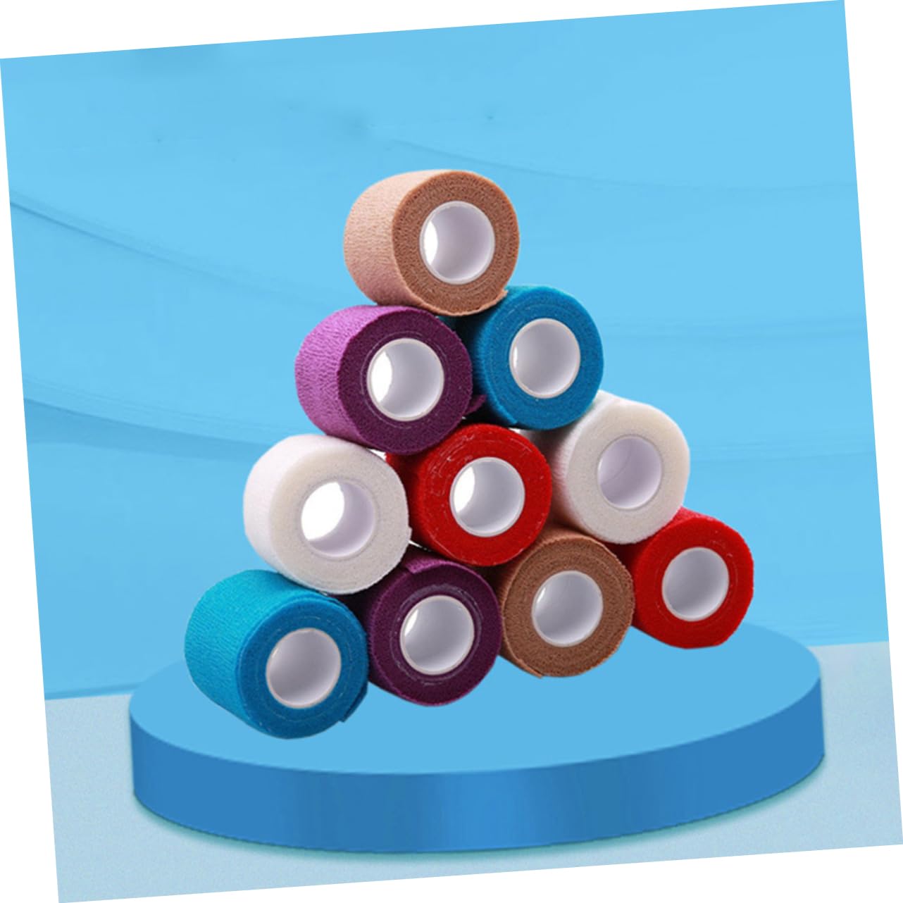 Garneck 12 Rolls Elastic Muscle Relief Tapes Portable Tapes for Fitness and Injury Relief Comfortable and Self for Daily Use Random Color