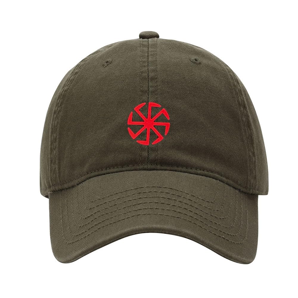 Baseball Cap Men Women Red Viking Rune Embroidered Unisex Classic Adjustable Strapback Dad Hat