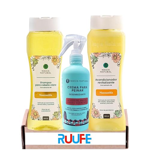 Set de champú y acondicionador de manzanilla (paquete de 3) champú natural mágico de manzanilla mágica acondicionador natural magia natural Crema