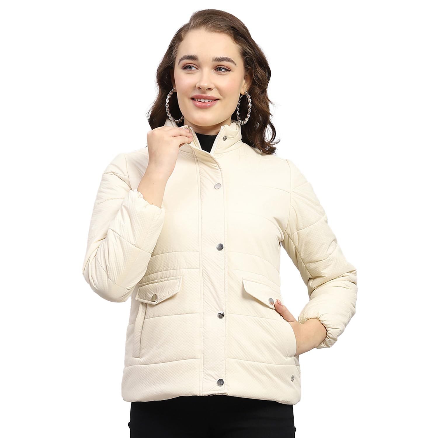 monte carlo Women's Polyester Blend Regular Solid Mock Neck Full Sleeve Jacket-picture-32