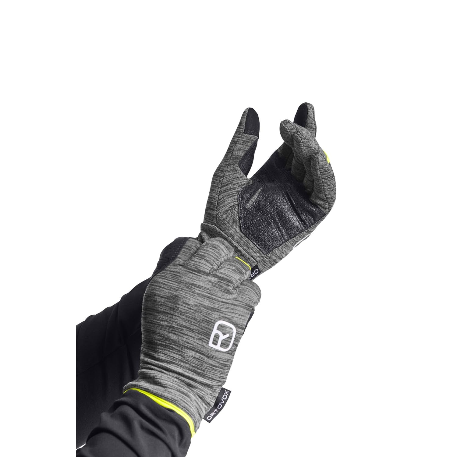 Ortovox Fleece Light Glove M - Leichter Fleece-Handschuh mit Smart-Finger und Leder-Handinnenseite für Skitouren