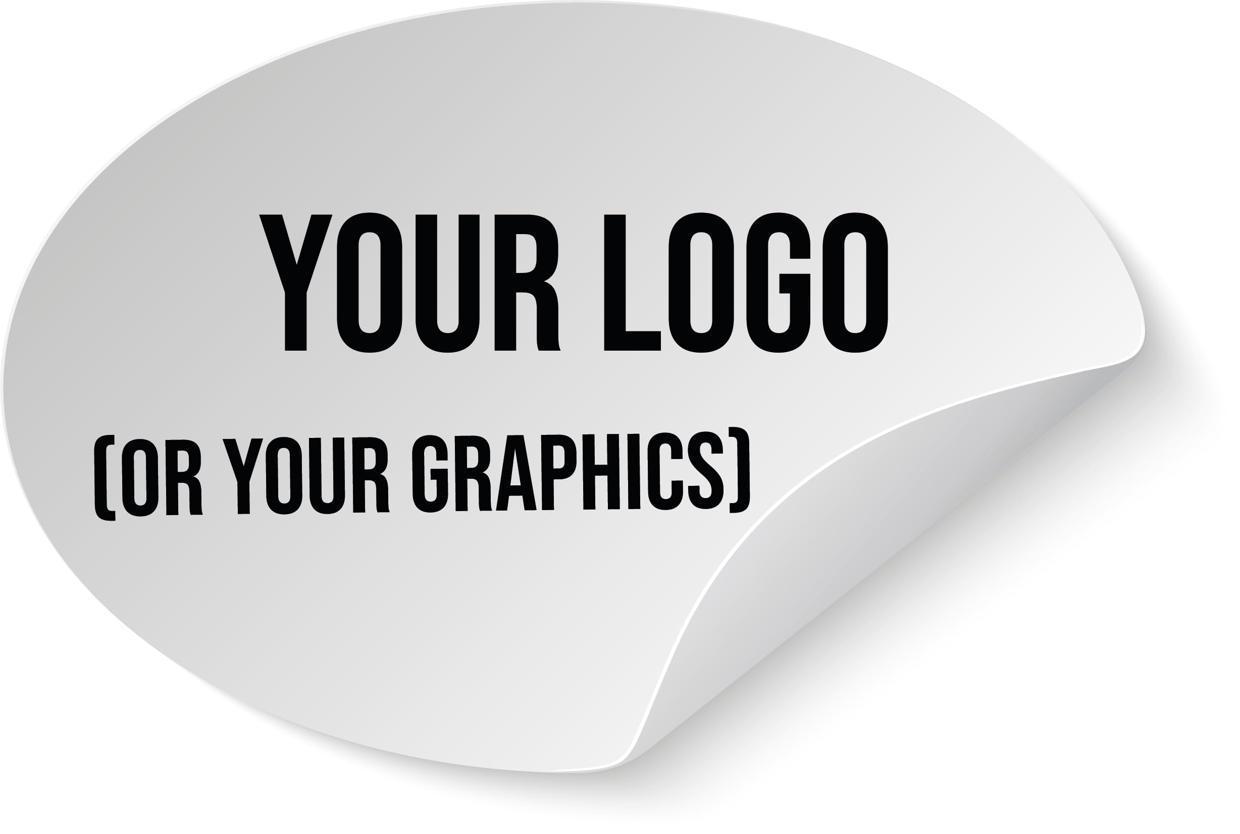 100 Multi-Purpose Customisable Stickers – Insert Your Logo or Graphic. Selectable Sizes from 2 cm to 20 cm. Ideal for Decorations, Labels, and Creative Projects (Ovale)