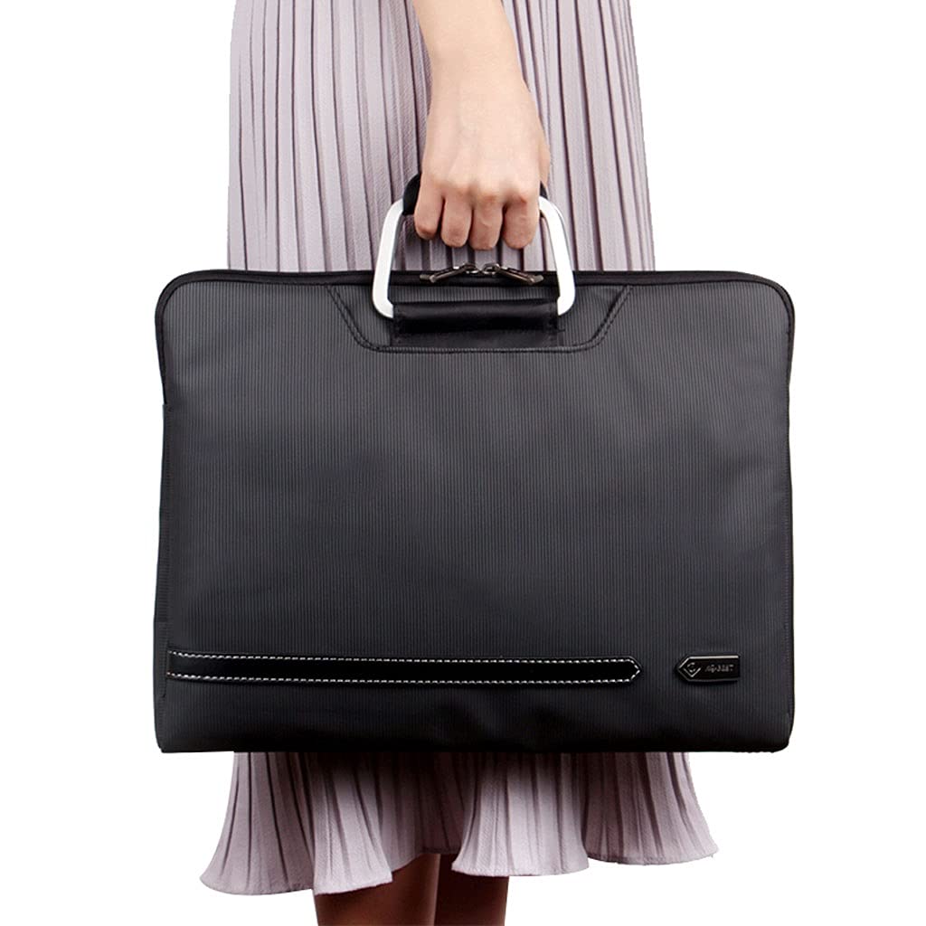kieszeń na dokumenty Plik Torba Torebka A4 Folder Plik Folder Biznes Zipper Tote Office Teczki Kobieta Przenośny Torba Informacje o przechowywania (Czarny) Przenośna torba na dokumenty