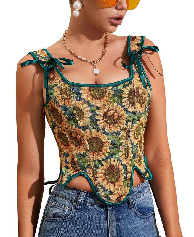 Alivila.Y Fashion Womens Sexy Vintage 1920s Renaissance Lace Trim Corset Bustier