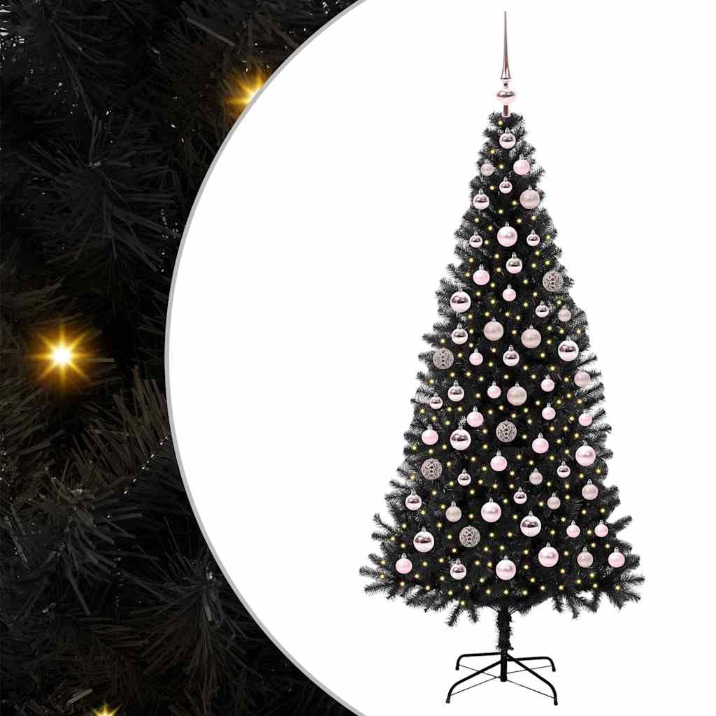 vidaXL Albero di Natale Nero 180 cm PVC