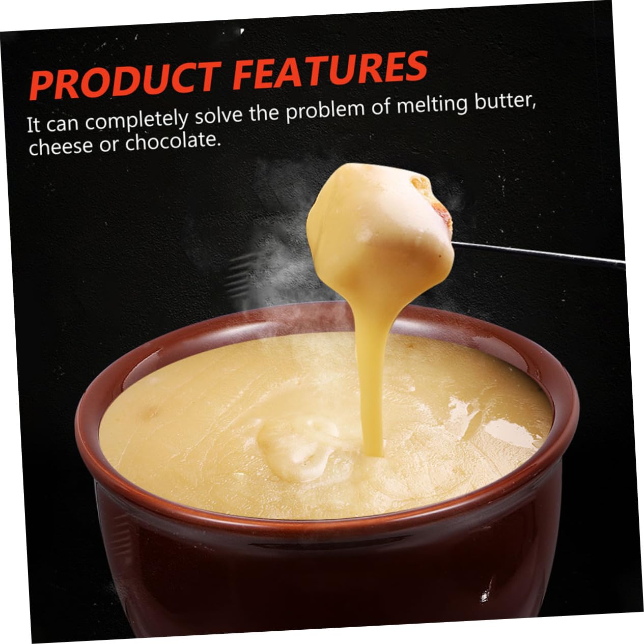 2piezas Horno de Calentamiento de Cerámica Olla para Fondue de Queso Taza de Cerámica para Derretir Chocolate Uso Fiestas y Eventos