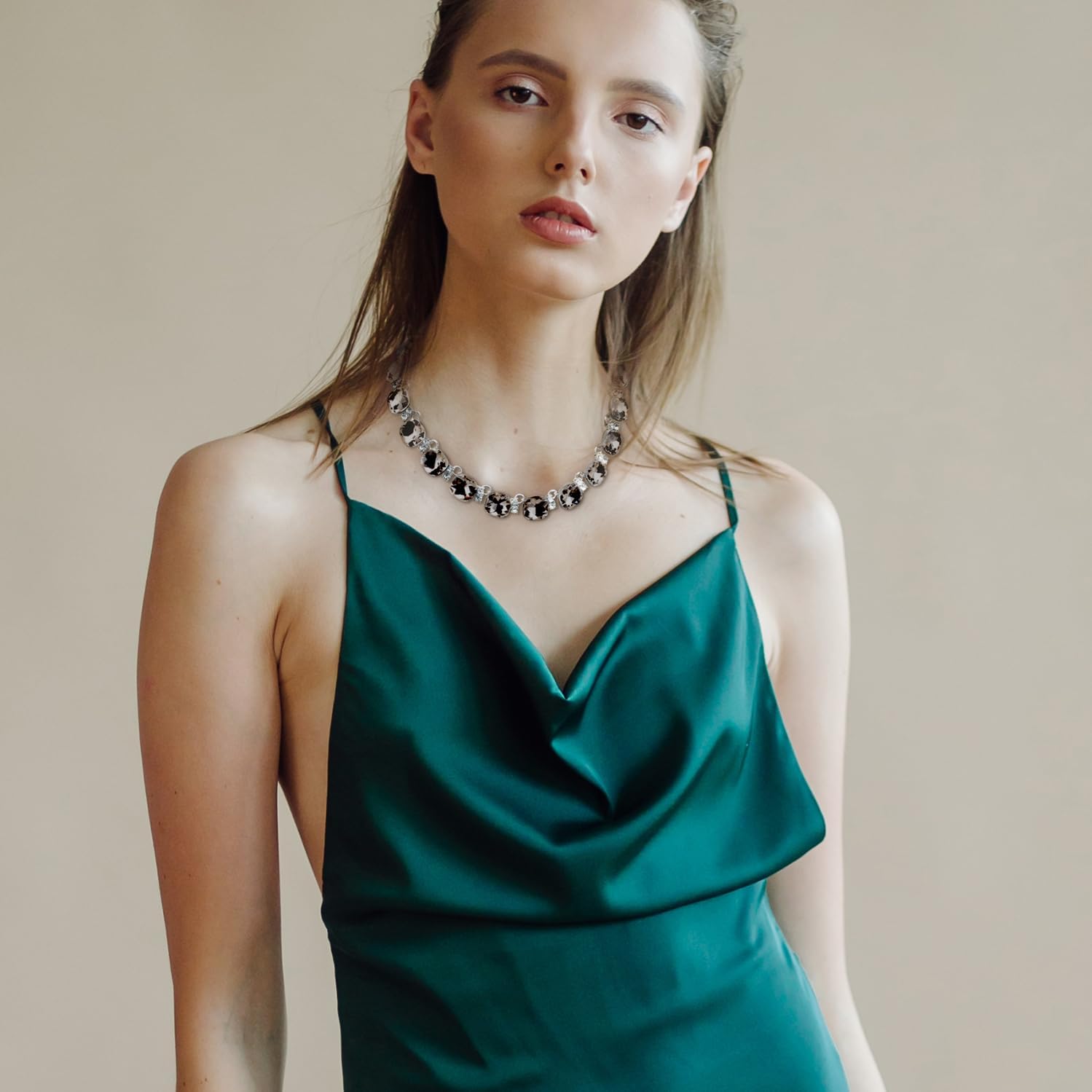 Crystal Statement Necklace Glass Crystal Collar Choker Necklace for Women Bridal Necklace Costume Jewelry Necklaces for Women - Image 6