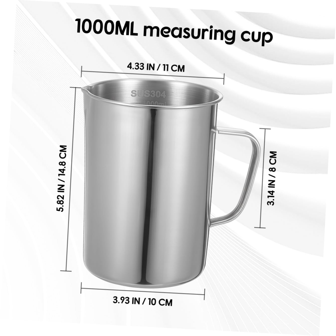 DECHOUS 2pièces Gobelet Gradué Acier Inoxydable Pour Laboratoire Tasse De Mesure Avec Échelle Pour Cuisine Et Expérimentations Scientifiques