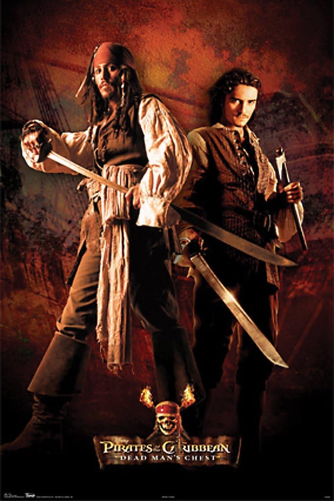 Amazon Com Pirates Of The Caribbean 2 Dead Man S Chest Jack And Will Swords Action Adventure Movie Film Print Unframed 24 X 36 Poster Posters Prints