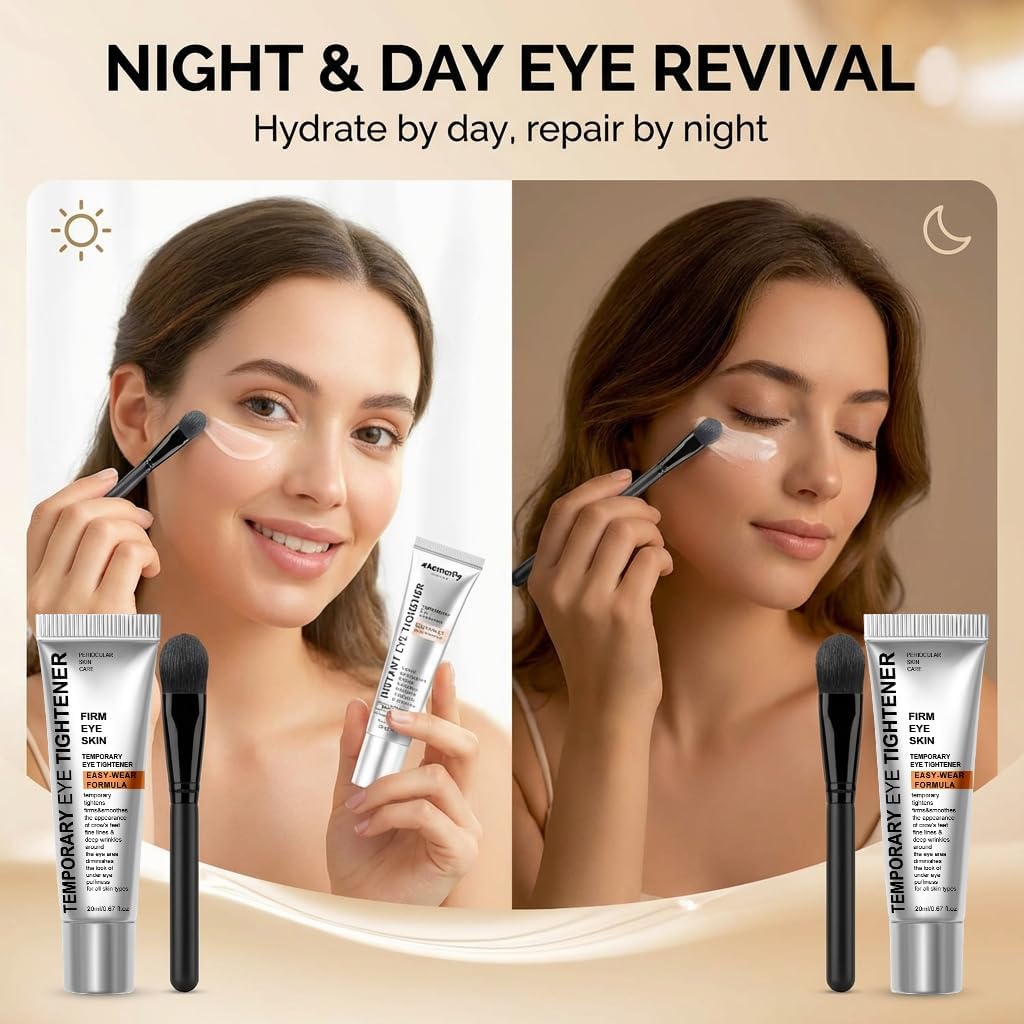 Perfection Eye Tightener Cream, Instant Firming Lifting Eye Cream for Wrinkles, Puffiness & Fine Lines, Gentle Skin Care All Skin Types-White-(2PCS with 2 Brushes) - Image 6