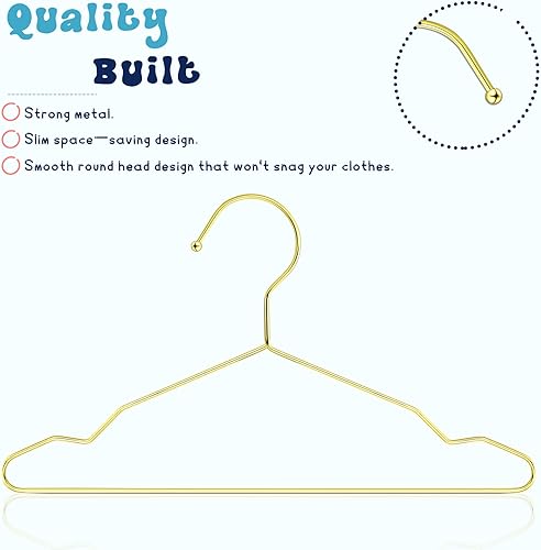 Miniatura 9 de 36 perchas de alambre para niños, perchas de metal fuerte para ropa para armario, ahorro de espacio, para colgar abrigos, pantalones, ropa (12 x 6.5