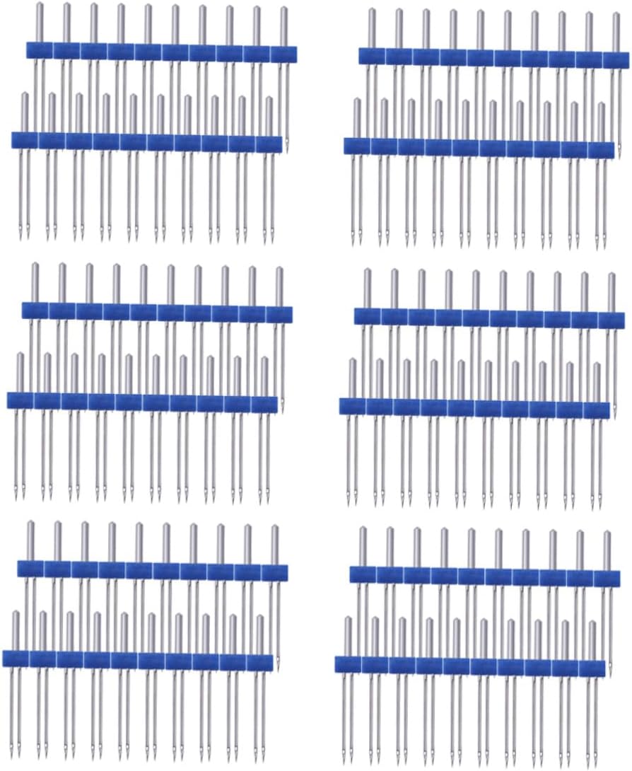 SEWACC 100pcs Twin Needles Sewing Machine Kit Double Needle for Household Electric Multi-Function Stitching with Straight Decorative Threading Compatibility