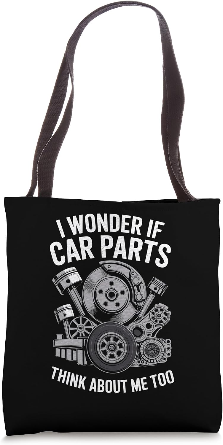 Funny Car Parts Art For Men Women Auto Mechanic Car Parts Tote Bag