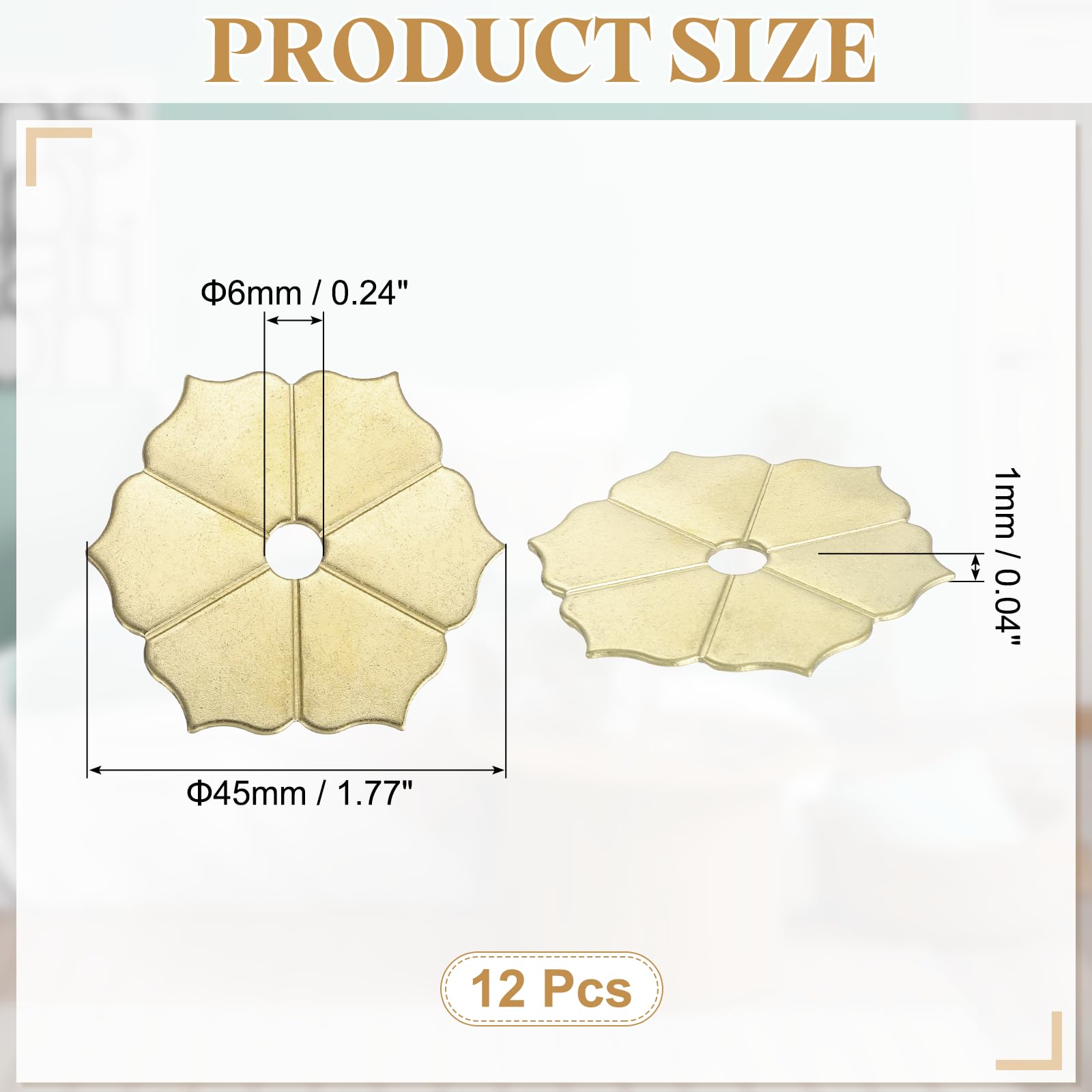 QUARKZMAN 12Pcs Placca Posteriore Pomello Mobiletto, 1.77 Pollice Forma Esagono Fiore Placca Posteriore Ottone Decorarezione Classica Mobili Guarnizione Per Mobile Cassetto Ante dio