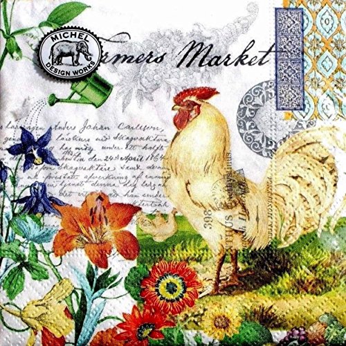 Michel Design Works 3-Ply 20-Pack Paper Luncheon Napkins, Farmers Market
