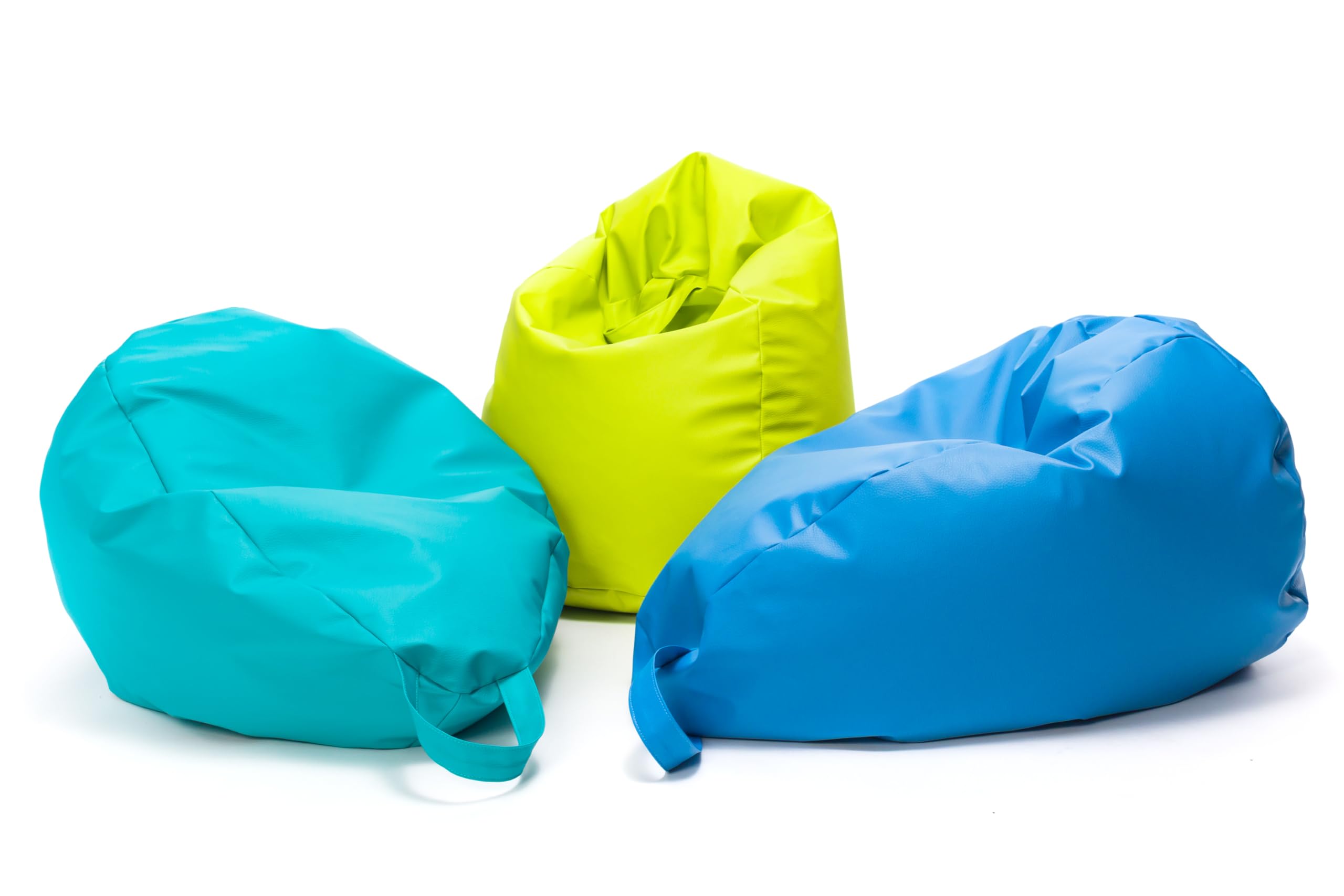 Ecopuf Pouf en Similicuir avec Rembourrage en Billes de polystyrène expansé, canapé résistant aux intempéries, Fauteuil Enfant XXL, Chaise Adulte, Tabouret, Pouf, Taille S - 80 x 50 cm