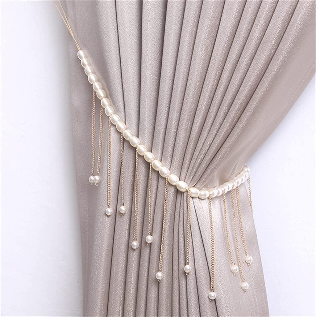A Pair of Curtain Buckles, Living Room Curtains, Interior Soft Decoration Accessories, Pearl Straps