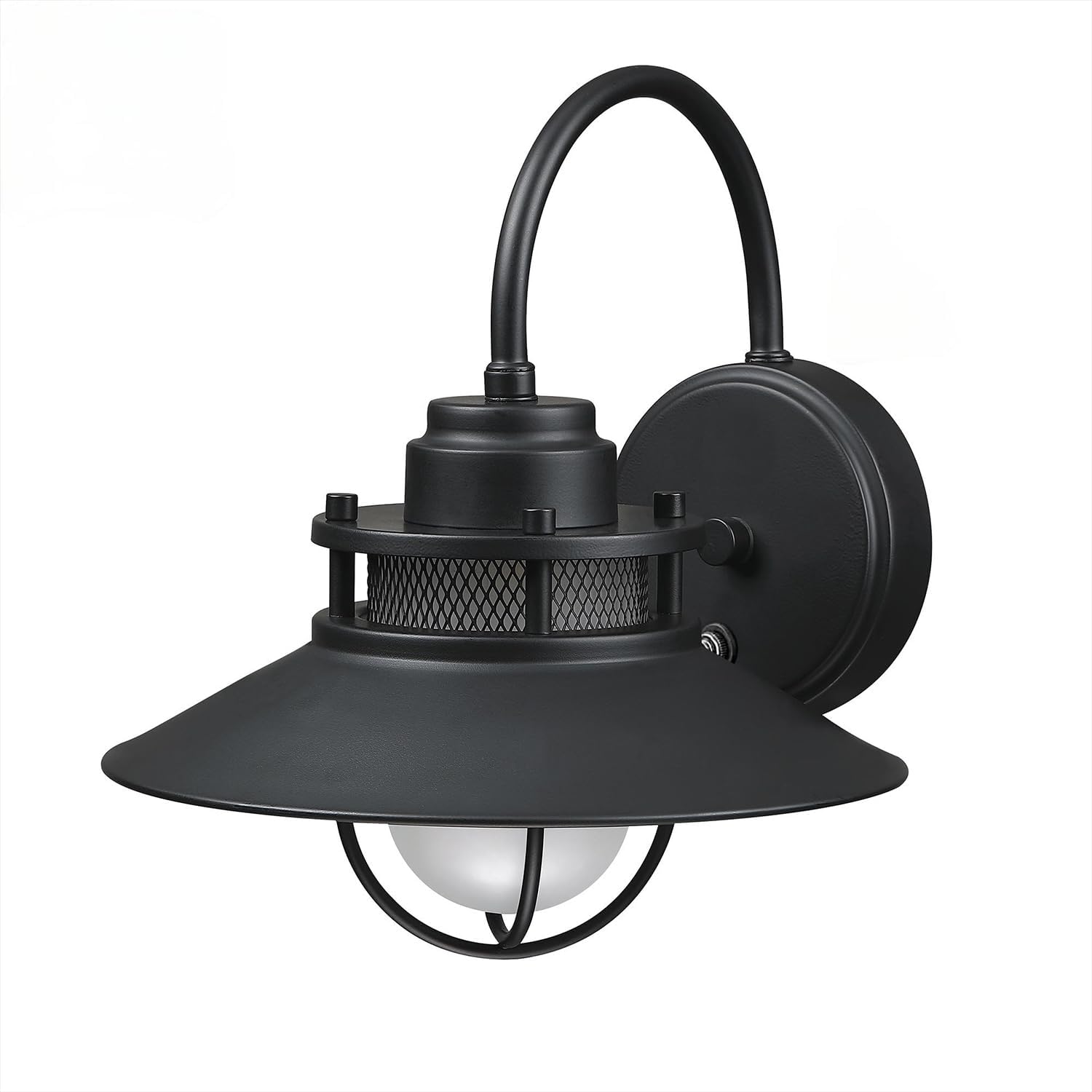Black Farmhouse Gooseneck Barn Light Dusk to Dawn - Outdoor Wall Lantern with Photocell Sensor Porch Light Dusk to Dawn Outdoor Sconce for Barn Garage Patio, E26