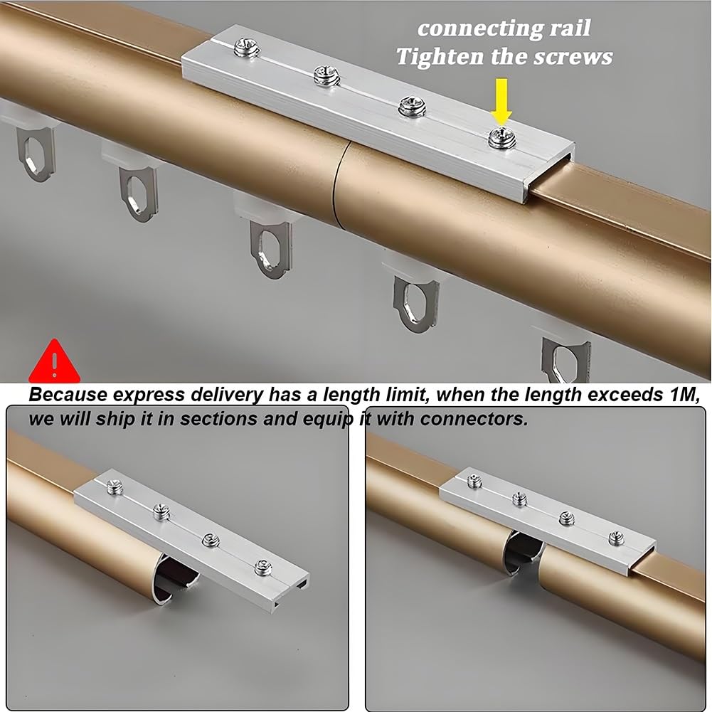 Doppel Gardinenstange - Alluminio Vorhangstange, Geräuschloses Schienensystem für Wandmontage, Ideal als Raumteiler für Wohnzimmer, Schlafzimmer und Krankenhaus (Weiß, 120cm)