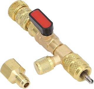 Valve ol, 1/4SAE 5/16SAE Port Air Conditioning Line Repair Kit, Heavy Duty Copper and ABS Valve Inler for R12 R22 R410A R404A R407C, Slip with Leak Proof