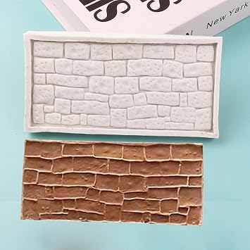 Rock Brick Wall Texture Silicone Molds,Fondant Molds for Cake Decorating Silicone Impression Texture Mat Fondant Cake Decorating Tools Chocolate Moulds