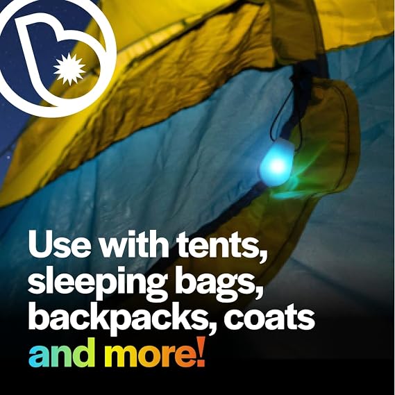 Brightz ZipBrightz LED Zipper Pull Light, 2-Pack - Color Changing Zipper Light - Glow in the Dark Zipper Pulls - Burning Man Lights - Glamping Accessories - LED Zipper Pull Light for Tents, Backpacks