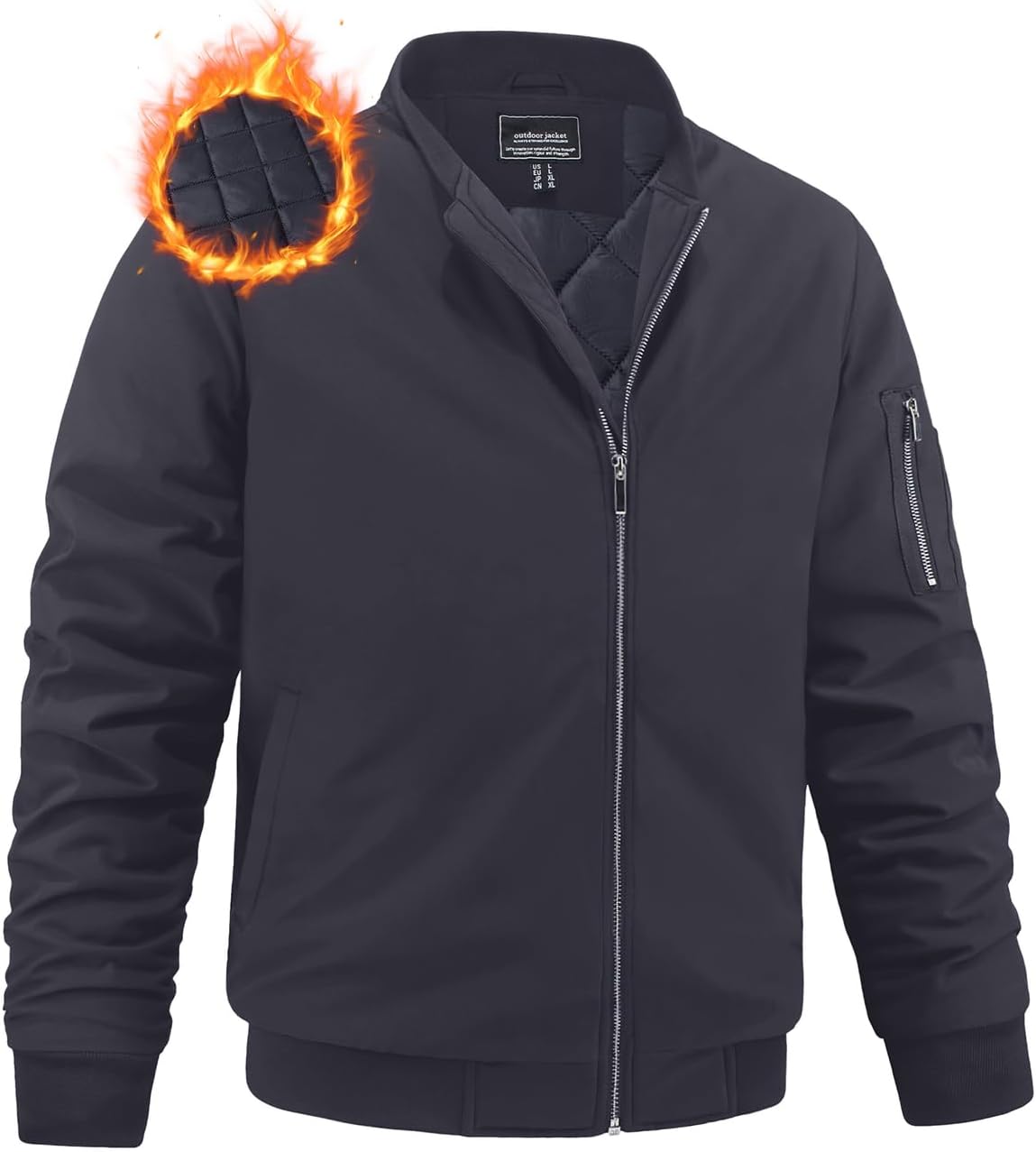 MAGNIVIT Men's Winter Bomber Jacket Windproof Warm Full Zipper Outer Wear Casual Flight Jacket Coat with Pockets