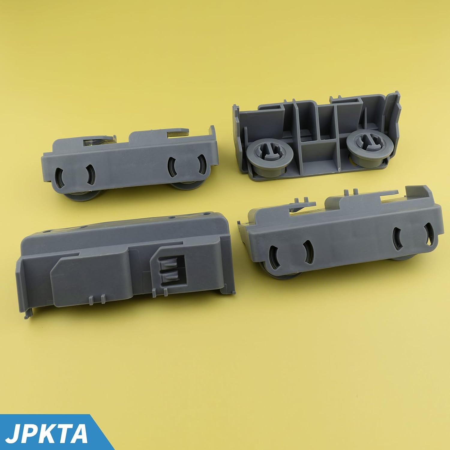 WD28X27241 Dishwasher Lower Rack Wheels Carrier Kit Replacement Part Compatible with GE Dishwasher Baskets Rollers Assembly L and R Side - Replaces for WD12X10439 WD12X10438 Pack of 4