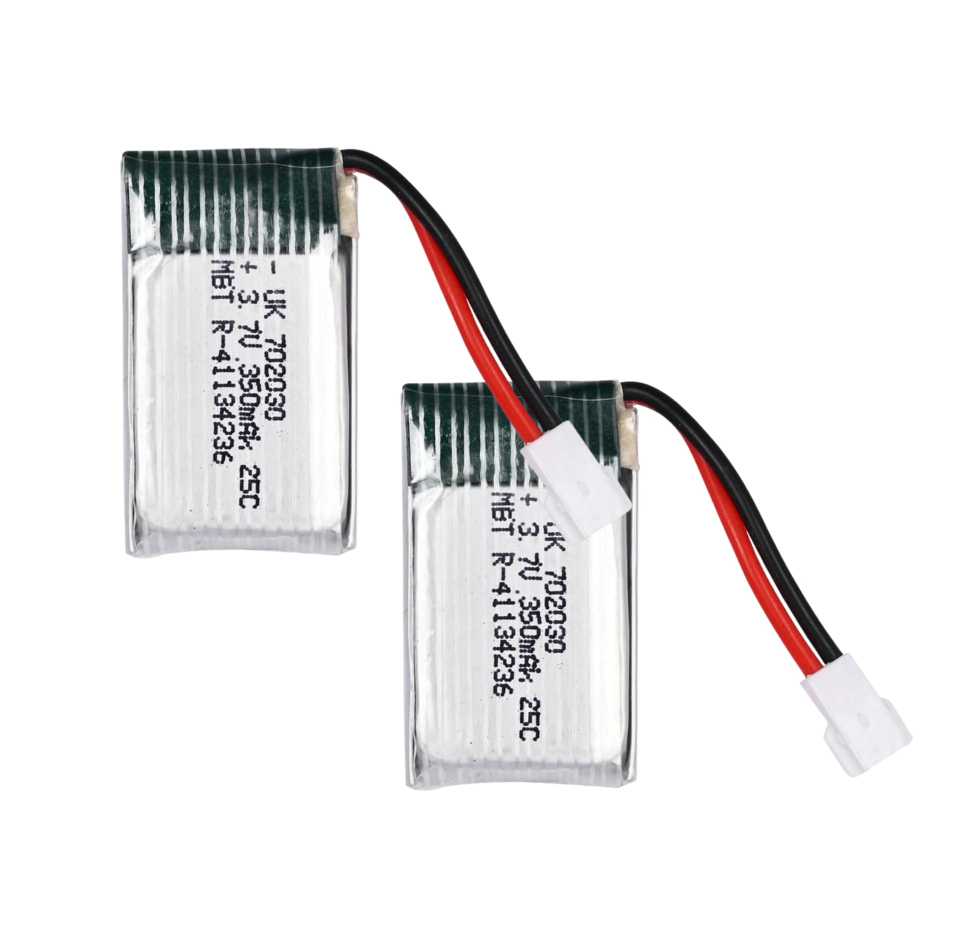 (Pack of 2) 3.7V 25C Li-Po Rechargeable Drone Battery | 350mAh | Spare Part for RC Quadcopter Drone, Helicopter, Airplane, Boat, Car, Toys, DIY Projects | 702030p-picture-25