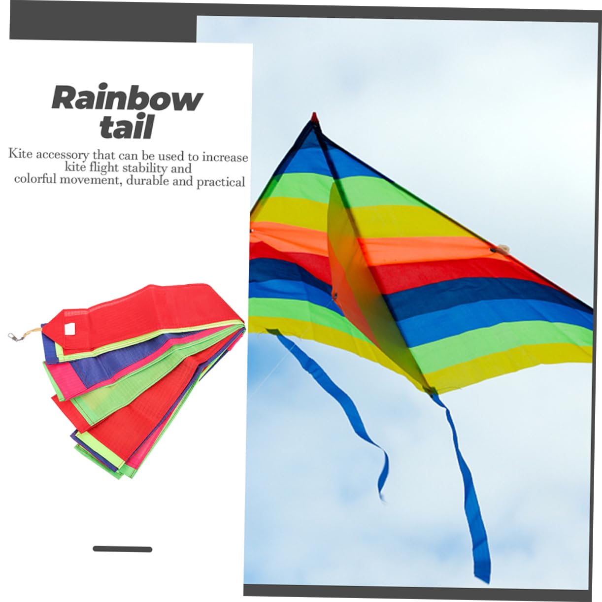 VICASKY Kite Tail Kites 2 Pcs DIY Nylon Easy to Attach Great for Outdoor Activities